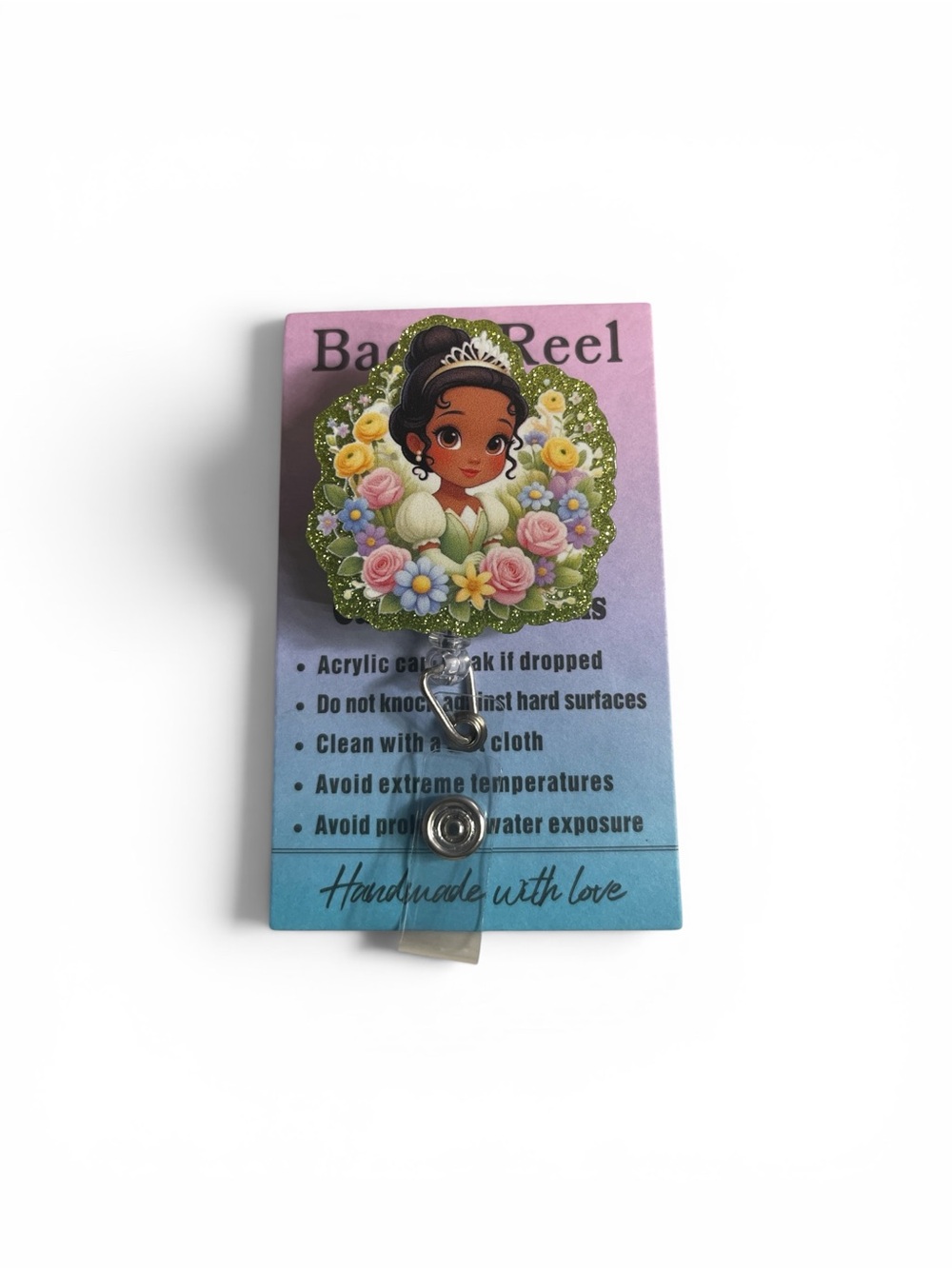 Princess Tiana Badge Reel - Pink & Green